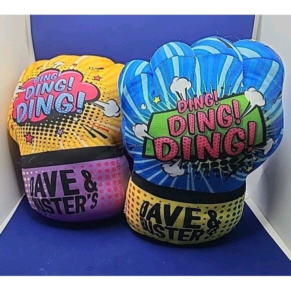 Dave and Buster's DING Good Stuff Power Fists Plush Gloves - Picture 3 of 6